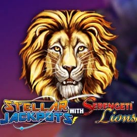 Jackpots logo of Stellar Jackpots with Serengeti Lions from Lightning Box Game at Whamoo Casino