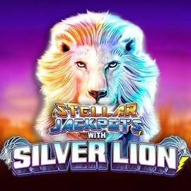 Stellar Jackpots with Silver Lion slot icon by Lightning Box Game, available at Whamoo Casino